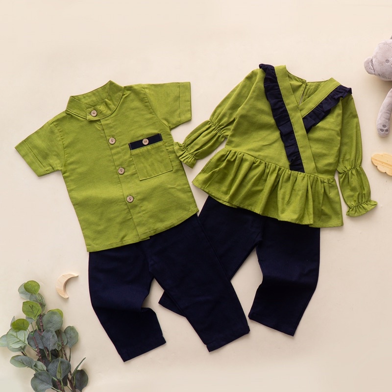 RACHIDKIDS / SETELAN ANAK KEMBAR / SETELAN BAJU KOKO ANAK / BAJU KOKO ANAK / ADAM DAN HAWA SET