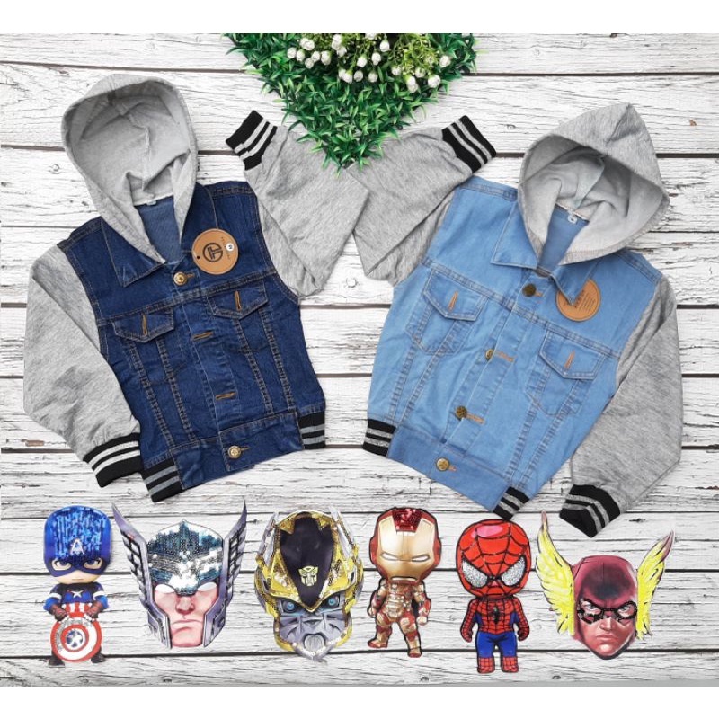 JAKET JEANS HOODIE ANAK (1-10tahun)