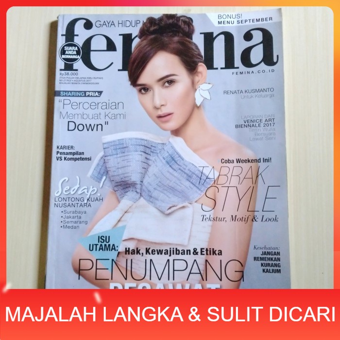 Majalah FEMINA No.27 Agu 2017 RENATA KUSMANTO Langka