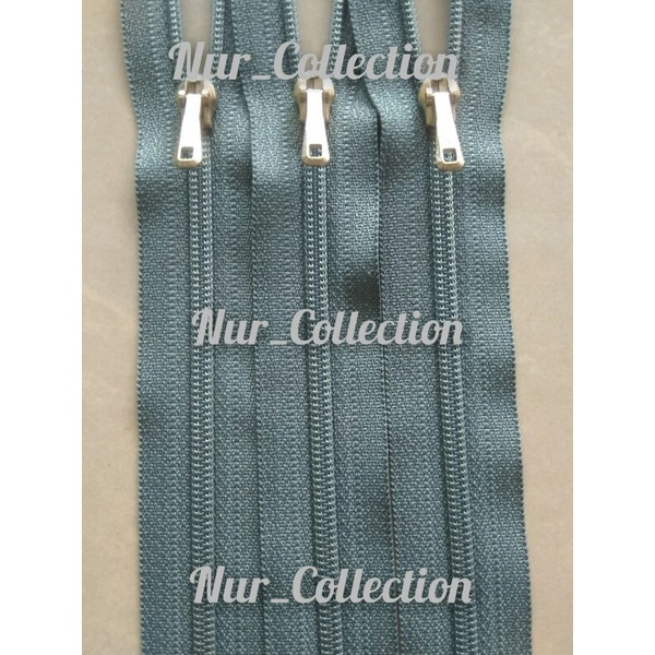 Resleting YKK 17 cm Abu SMA