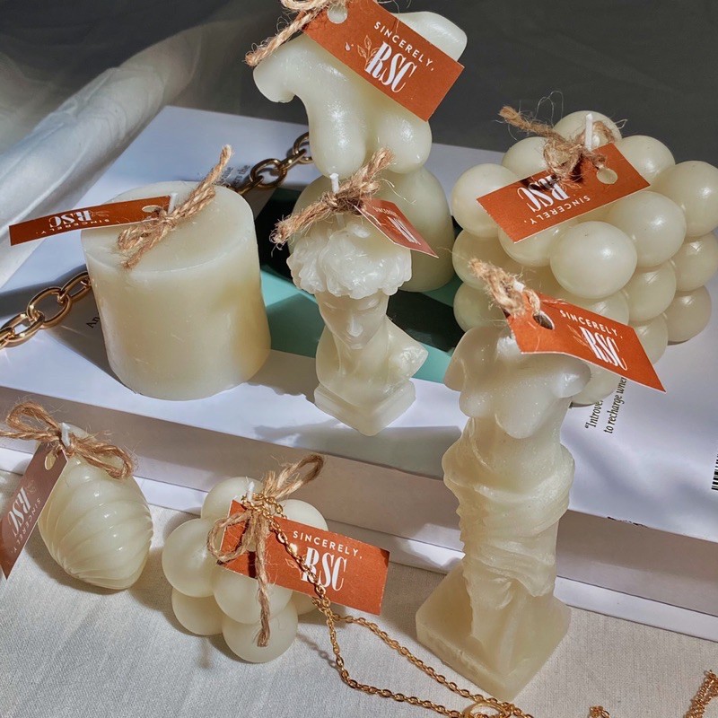 AESTHETIC CANDLE | LILIN KOREA DEKORASI KAMAR RUMAH BUBBLE BODY CANDLE AROMATERAPI BENTUK DAVID
