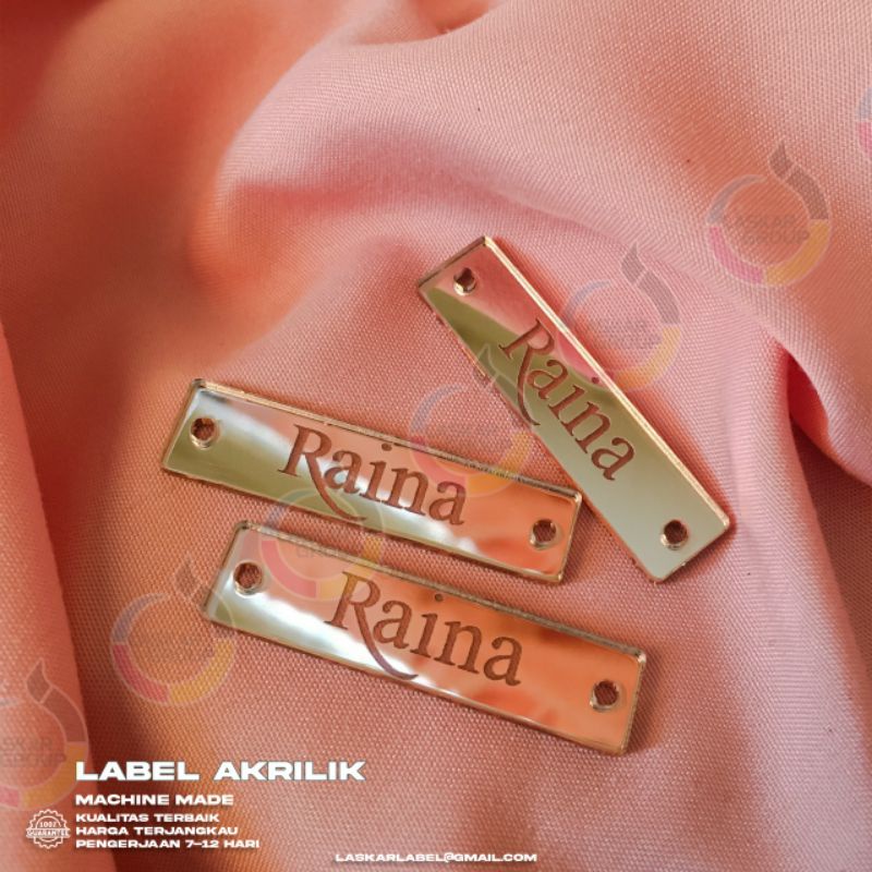 label hijab , label baju ,label akrilik,label nama,label cap ,label buat hijab