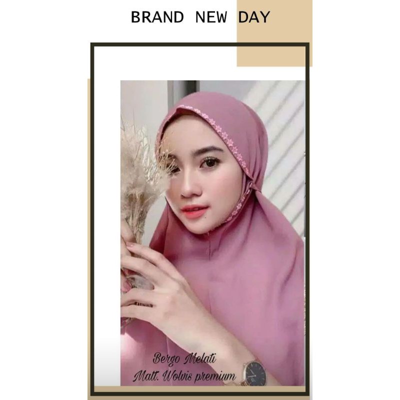 Bergo melati/bergo Maryam renda melati/hijab instan bergo melati