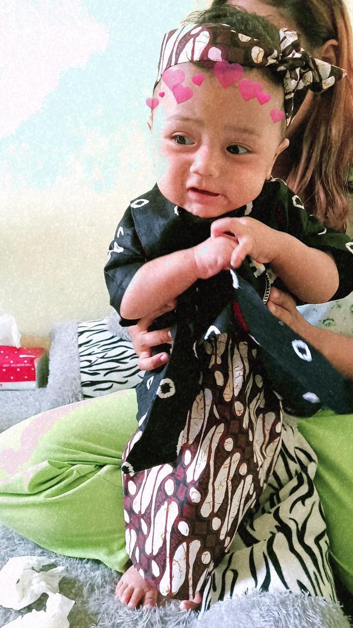 Kebaya Jumputan Katun Batik | Setelan Kebaya Anak Bahan Jumputan Katun Batik | Jumputan Katun Batik