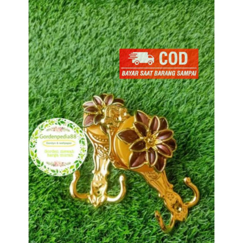Hook gorden gordyn hordeng bunga teratai murah meriah