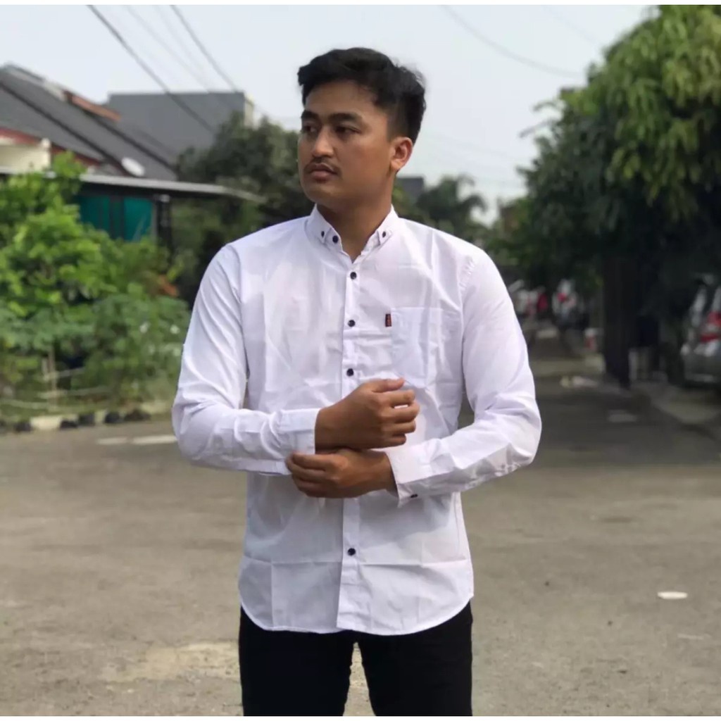 Baju kemeja pria lengan panjang  polos premium original distro//Kemeja kerja//Kemeja santai pria//Ba