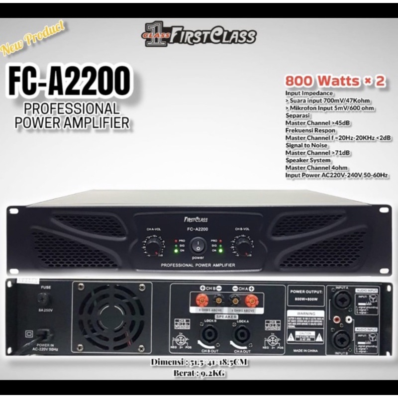 Power Firstclass FC A 2200 Original Amplifier FC A2200