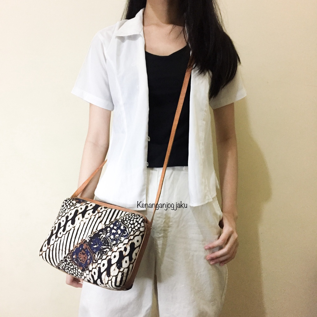 BATARI BAG | COD Tas Selempang Batik dan Kulit Sapi Etnik Estetik Murah Premium Sling Bag Totebag To