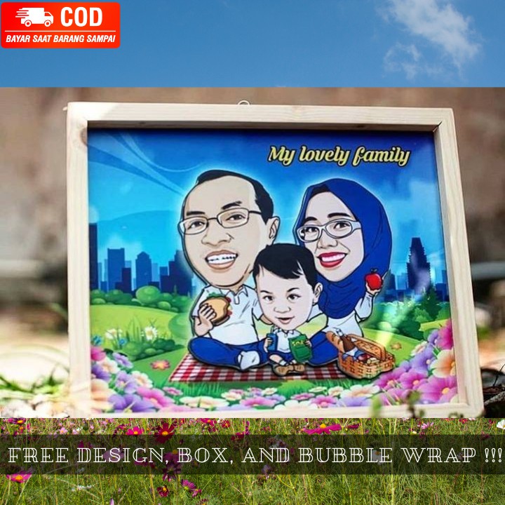 Kado Karikatur Kayu 3D Custom Foto dan Ucapan
