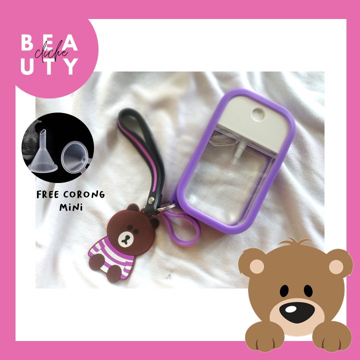 [BERUANG Edition] Hand Sanitizer Spray Botol Kotak Gantung Pocket Touchland Card Silikon FREE CORONG