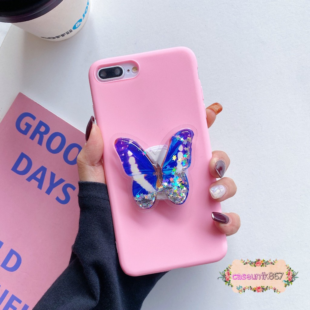 case popsocket glitter candy Oppo A5 A9 2020 A7 F9 A5s A31 A52 A92 A53 A83 F1s F11 CS657