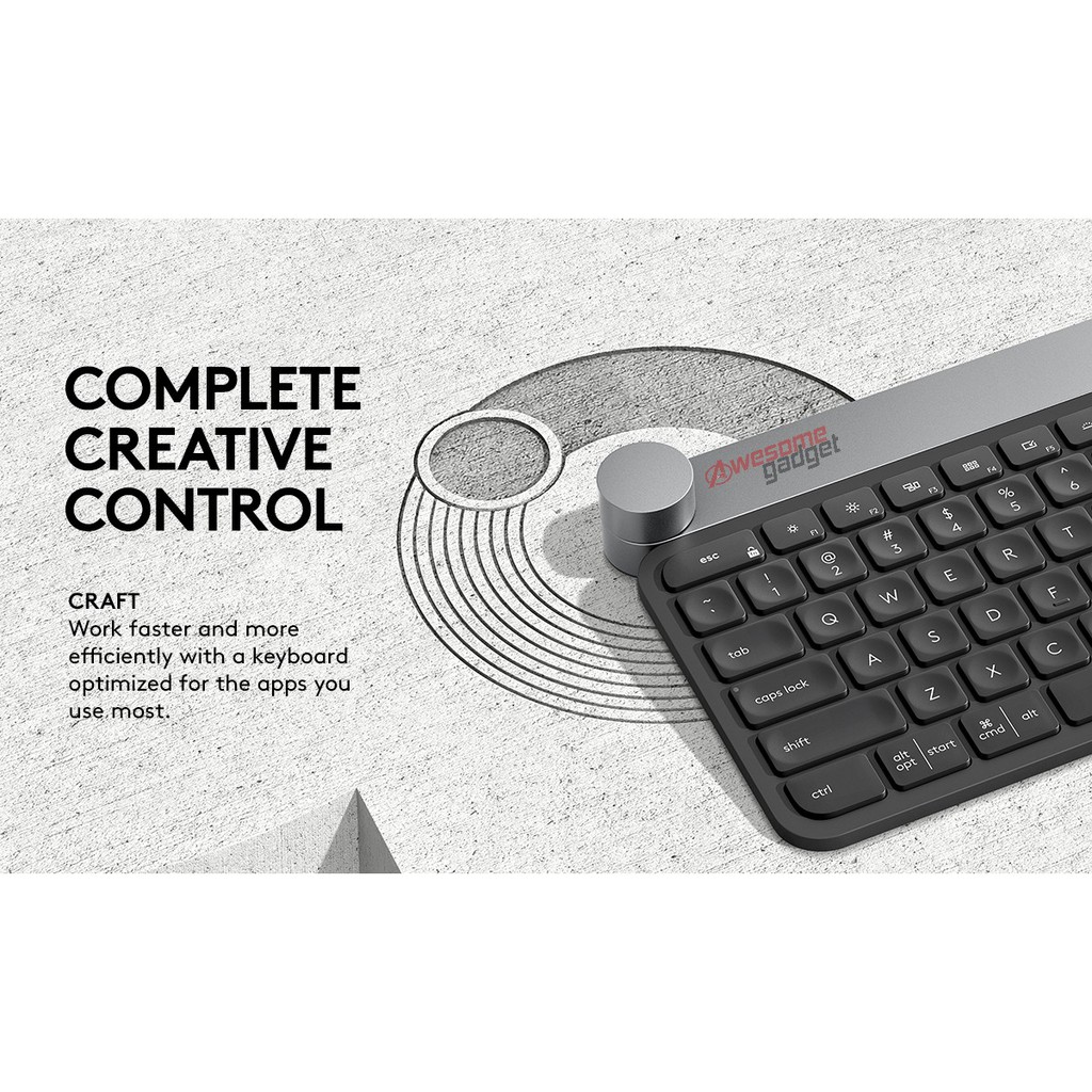 Logitech Craft Wireless Keyboard Intelligent Control Adobe Microsoft