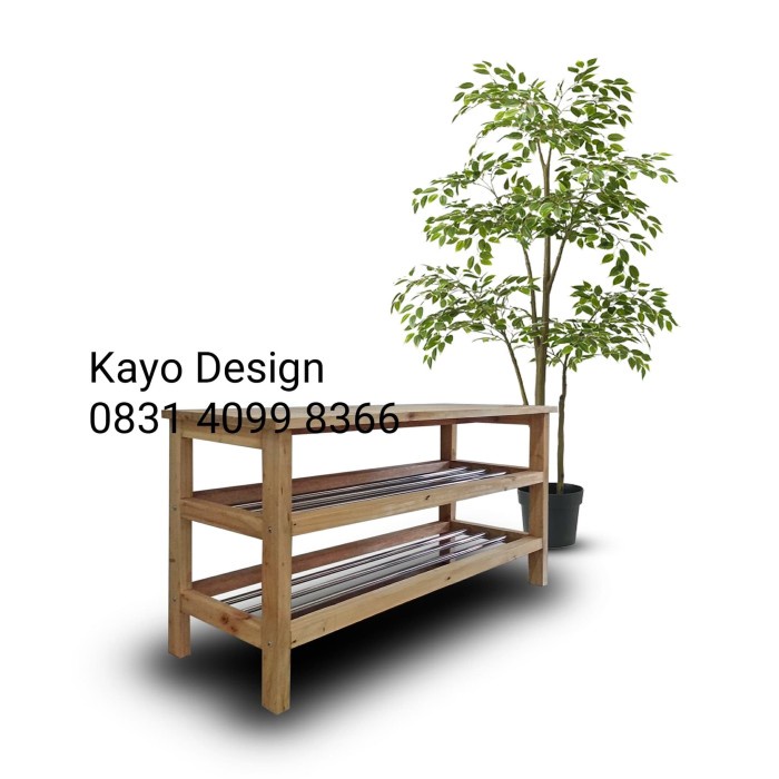 Rak Sepatu / Tempat duduk / 2 tingkat / Rak Sepatu Kayu / Rack Sepatu