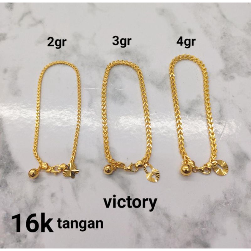 Rantai tangan gelang tali anak dan dewasa emas asli kadar 70% 700 milano victory single victory besar kuat vanessa