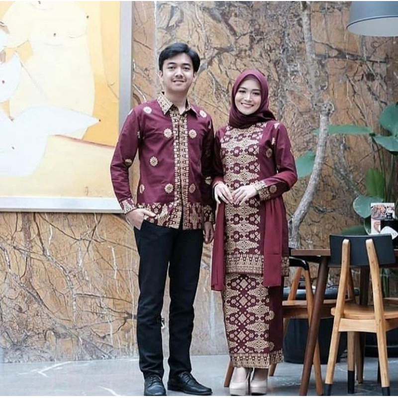 SETALAN SONGKET/ SETELAN COUPLE SONGKET TUNANGAN/COUPLE KEBAYA SONGKET