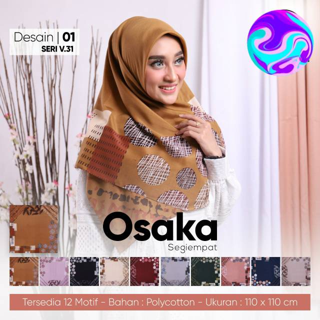 KERUDUNG SEGIEMPAT MOTIF CANTIK DAN SIMPEL