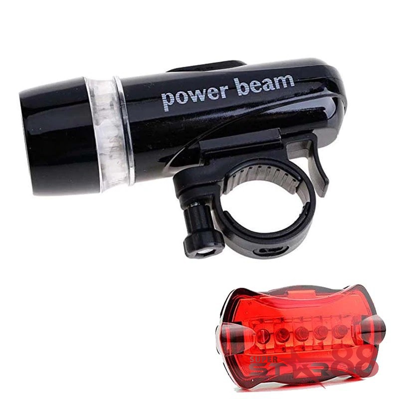 Lampu Sepeda set paket Penerang Led Depan Belakang Power Lampu Sepeda set paket Penerang Led Depan Belakang Power