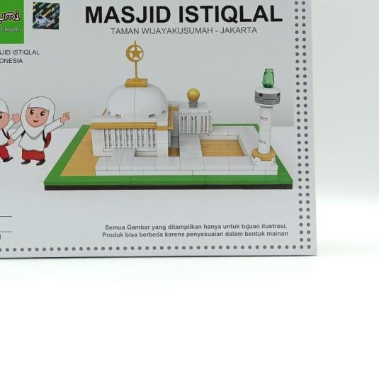 ➳ BASUMI Masjid Istiqlal Miniatur Mainan Balok Lego Susun ☼