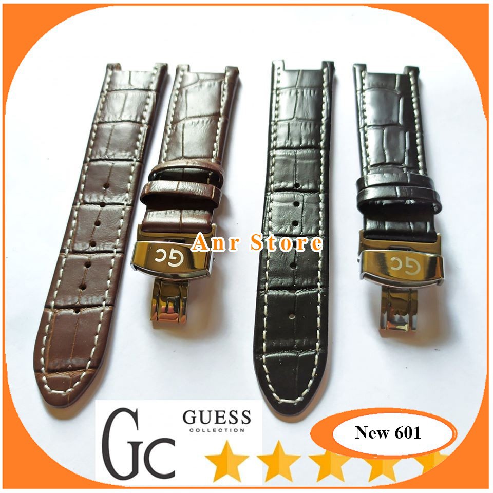 Tali Jam Tangan Kulit Guess 22 mm Leather GC Buckle Logo