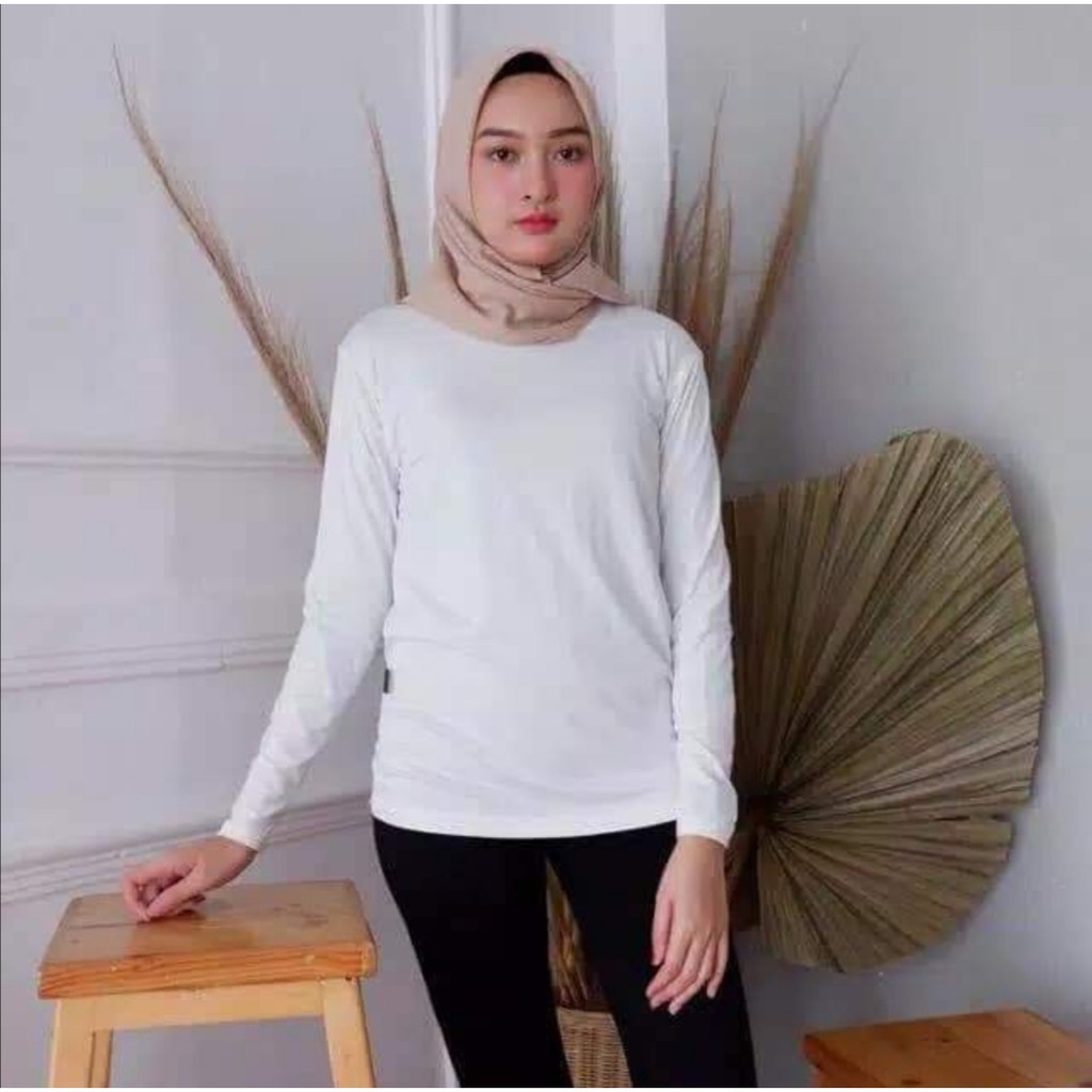 KAOS MANSET NECK WANITA LENGAN PANJANG Kaos Polos Basic VNECK PANJANG t shirt Atasan Pakaian