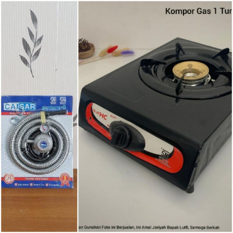 paket kompor 1 tungku / selang gas / regulator
