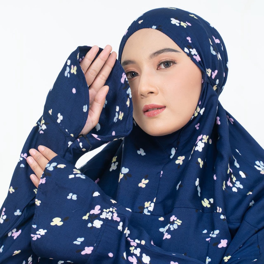 Mukena Tunik Berlengan Bali Jumbo Dewasa Motif Bunga