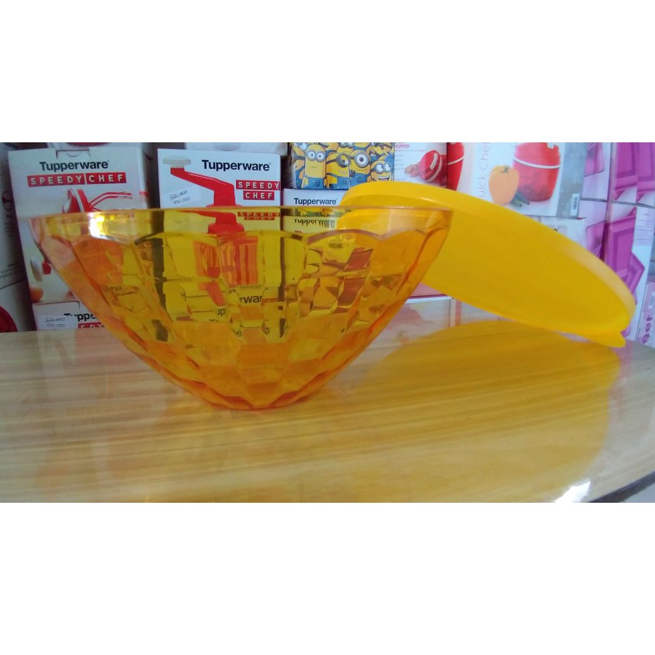 TUPPERWARE Promo Sale  PRISM BOWL 2L 1PCS - MANGKOK SAJI MANGKOK BENING CRYSTAL YELLOW KUNING MEWAH