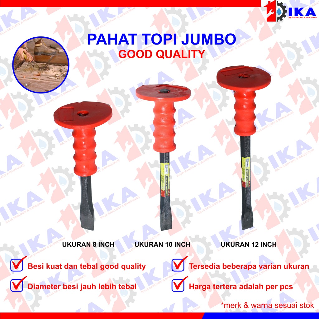 Camel Pahat Batu Beton Bulat Pipih Lancip  8 10 12 inch Pahat Topi Tembok ALAT PAHAT BETON 12 INCI TOPI KARET BESAR TEBAL PAHAT 8 INCH BETEL TEMBOK DINDING BETON