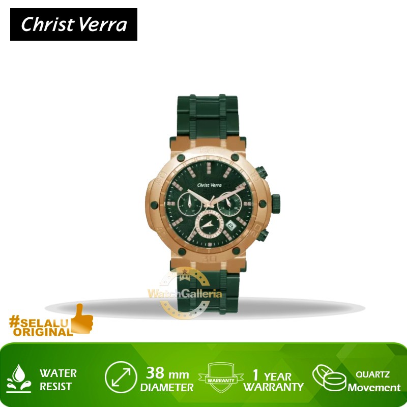 Jam Tangan Christ Verra CV 52283G-1514 GRN Original Murah