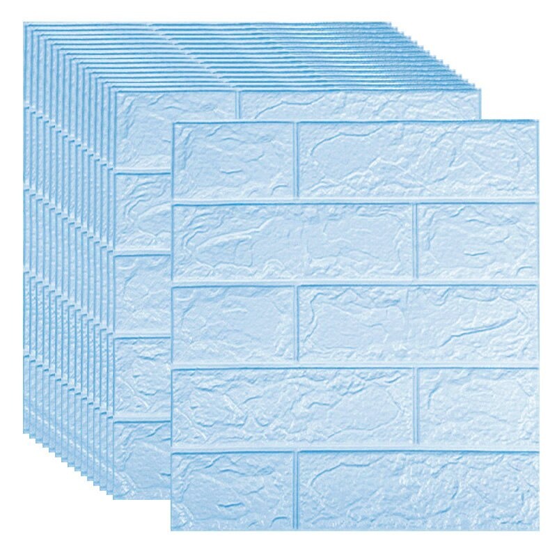 WALLPAPER FOAM 3D WARNA BIRU MUDA UKURAN 77 CM X 70 CM