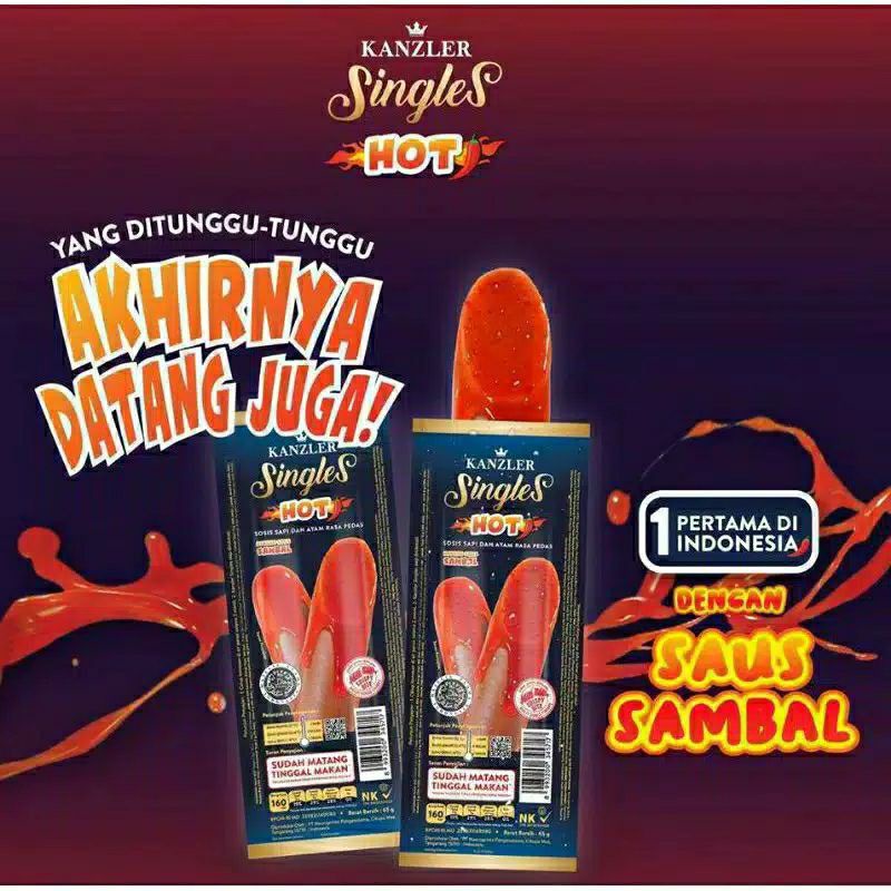 1 Box 12pcs - Kanzler Sosis Singles Hot/Original/Keju/mini/gochujang