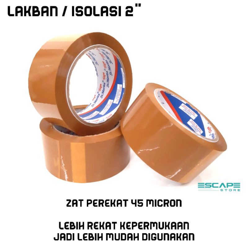 Lakban Isolasi Bening Coklat Besar 2inch 48mm x 100yard Kualitas Daimaru Murah