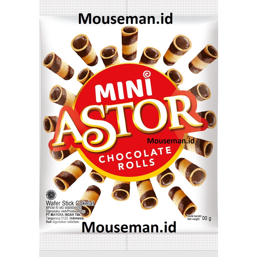 

Mini Astor Wafer Rolls / Astor Wafer Roll Cokelat - Netto @ 20gr 1 PCS MINI ASTOR