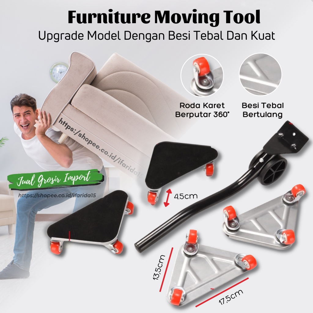 Alat Bantu Pemindah Barang Model Segitiga 500kg - Furniture Moving Tool