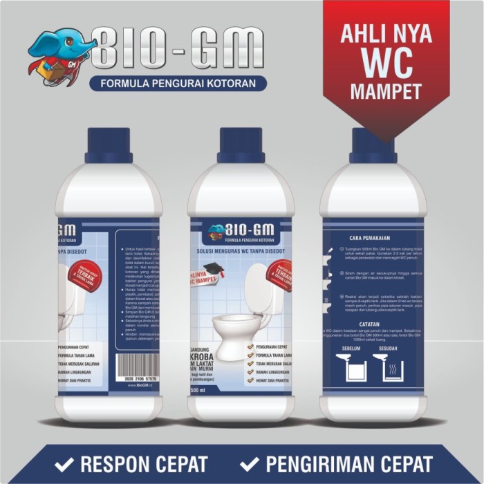 BIO GM Anti Sumbat Wc Mampet Pembersih Wastafel Septic Tank Bau -Dijamin Ampuh