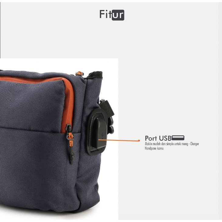 TILTON NAVY |ManNeedMe x URBAN| Tas Selempang Pria Tas Pinggang Waist Bag ORIGINAL