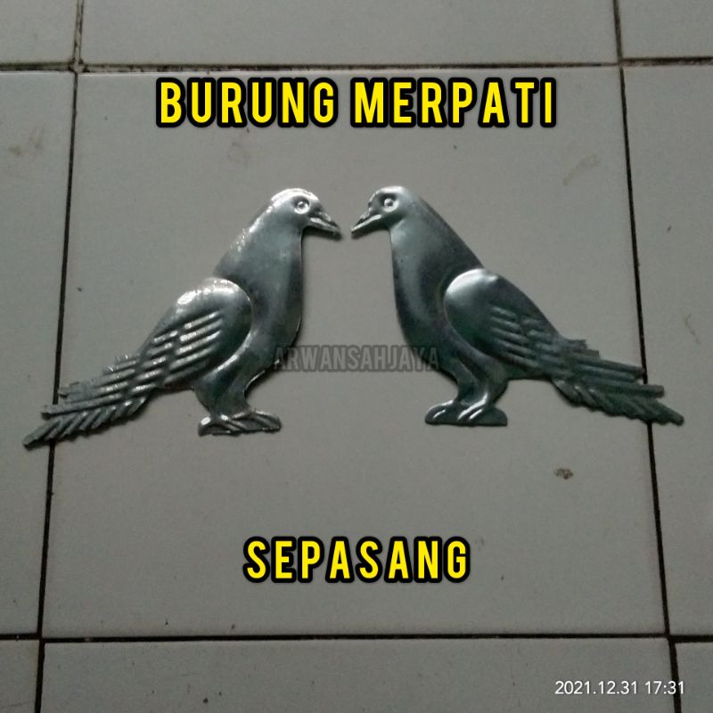 BURUNG MERPATI (sepasang) ORNAMEN PAGAR BESI