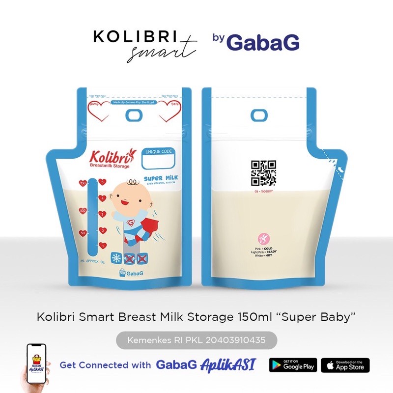 kantong asi gabag kolibri smart 150ml