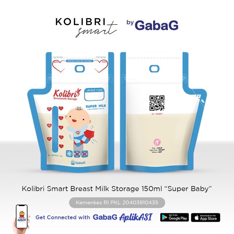 kantong asi gabag kolibri smart 150ml