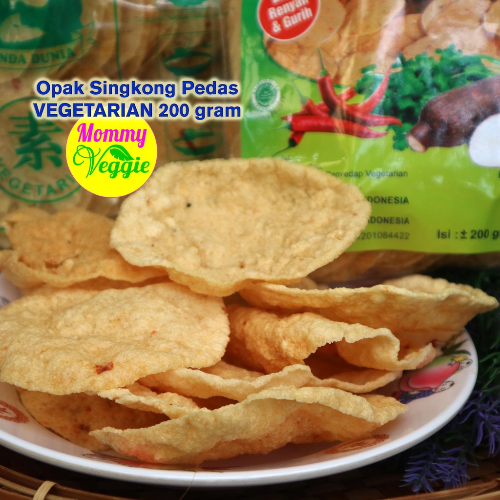 

Kerupuk Opak Singkong Vegetarian | Opak Ubi Pedas Vegetarian | 200 gram