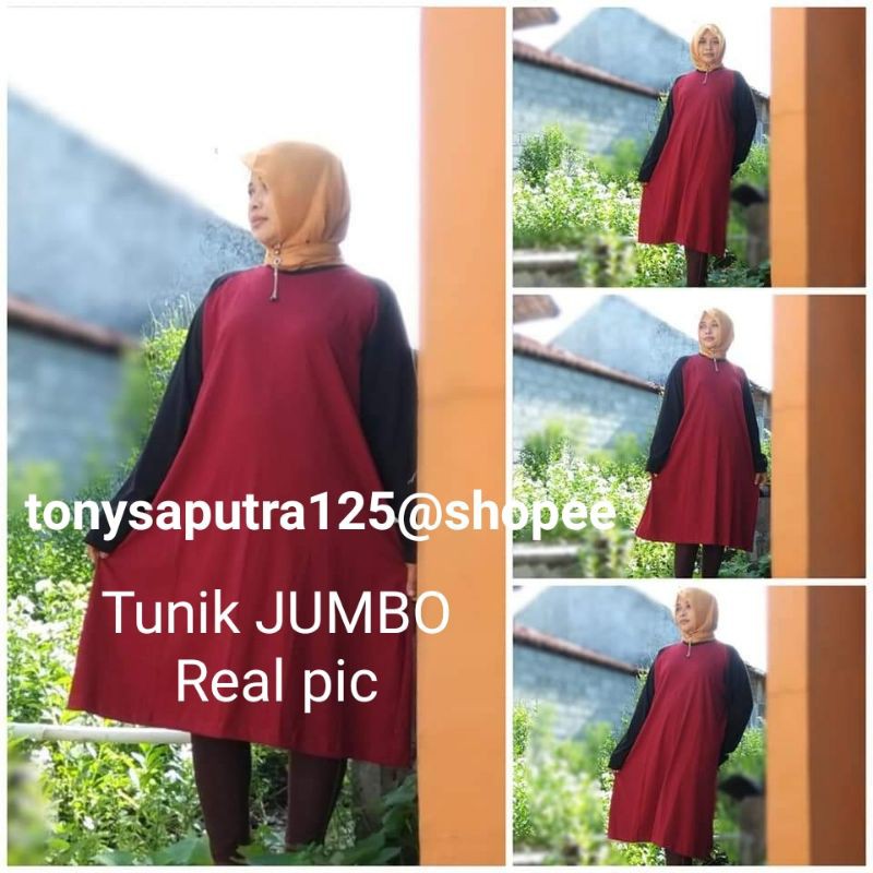 Tunik JUMBO ld 115 - Kaos Raglan JUMBO - Kaos Wanita - Kaos Raglan -  atasan baju senam wanita musli