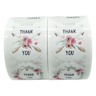 500pcs Stiker  Motif Bunga Tulisan  Thank  You  Ukuran 3 8cm 1 