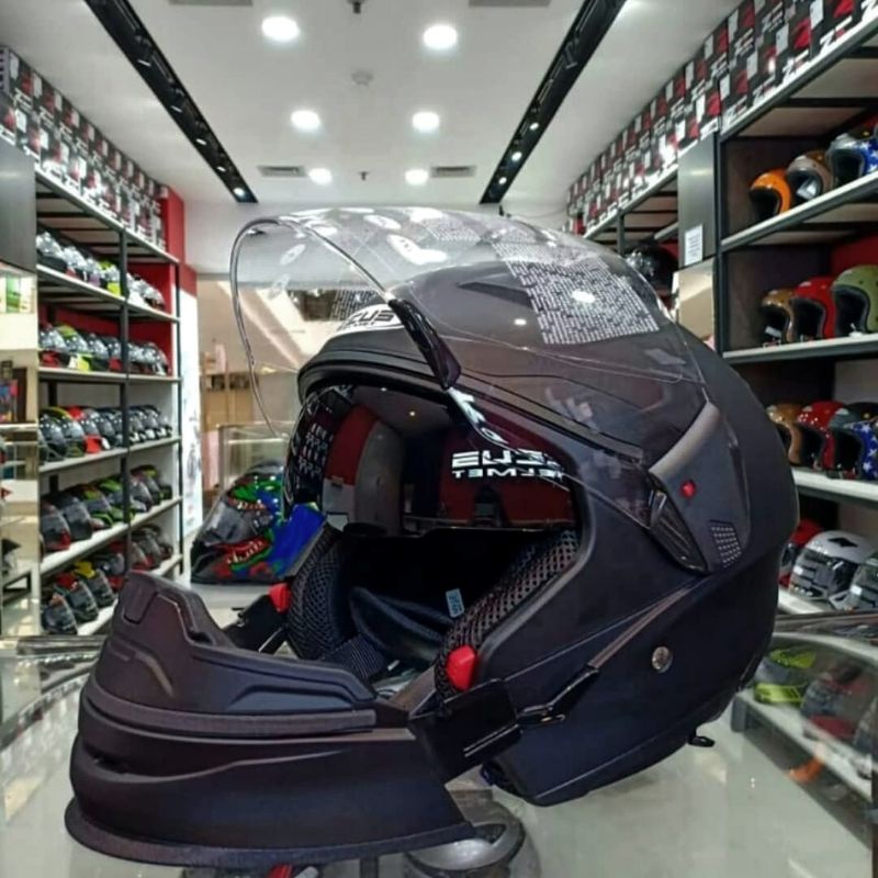 HELM ZEUS ZS611C MATT BLACK DOFF ORIGINAL - HELM ZEUS HALFFACE ZEUS MODULAR ZEUS 611C BLACKDOFF ZS611