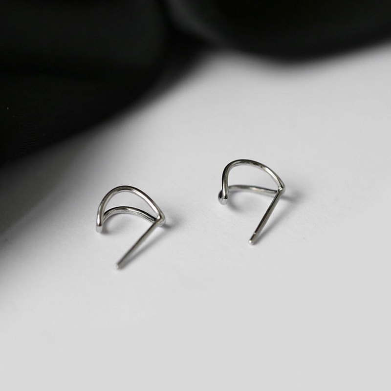 Roselife 1 Pasang Anting Tusuk Gantung Desain Geometri Hollow Gaya Minimalis Untuk Wanita