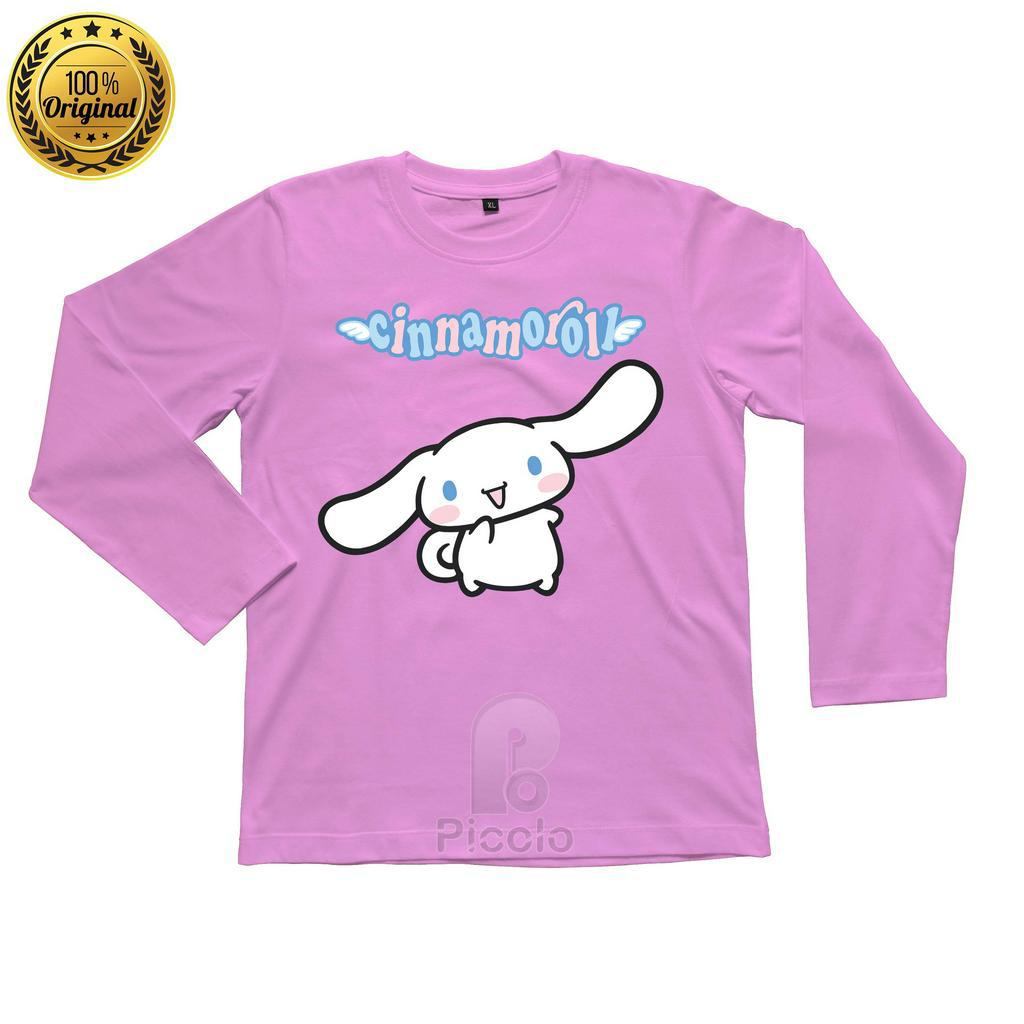 (FREE NAMA) BAJU KAOS ATASAN LENGAN PANJANG ANAK MOTIF KARAKTER SANRIO CINNAMOROLL Bahan COTTUN