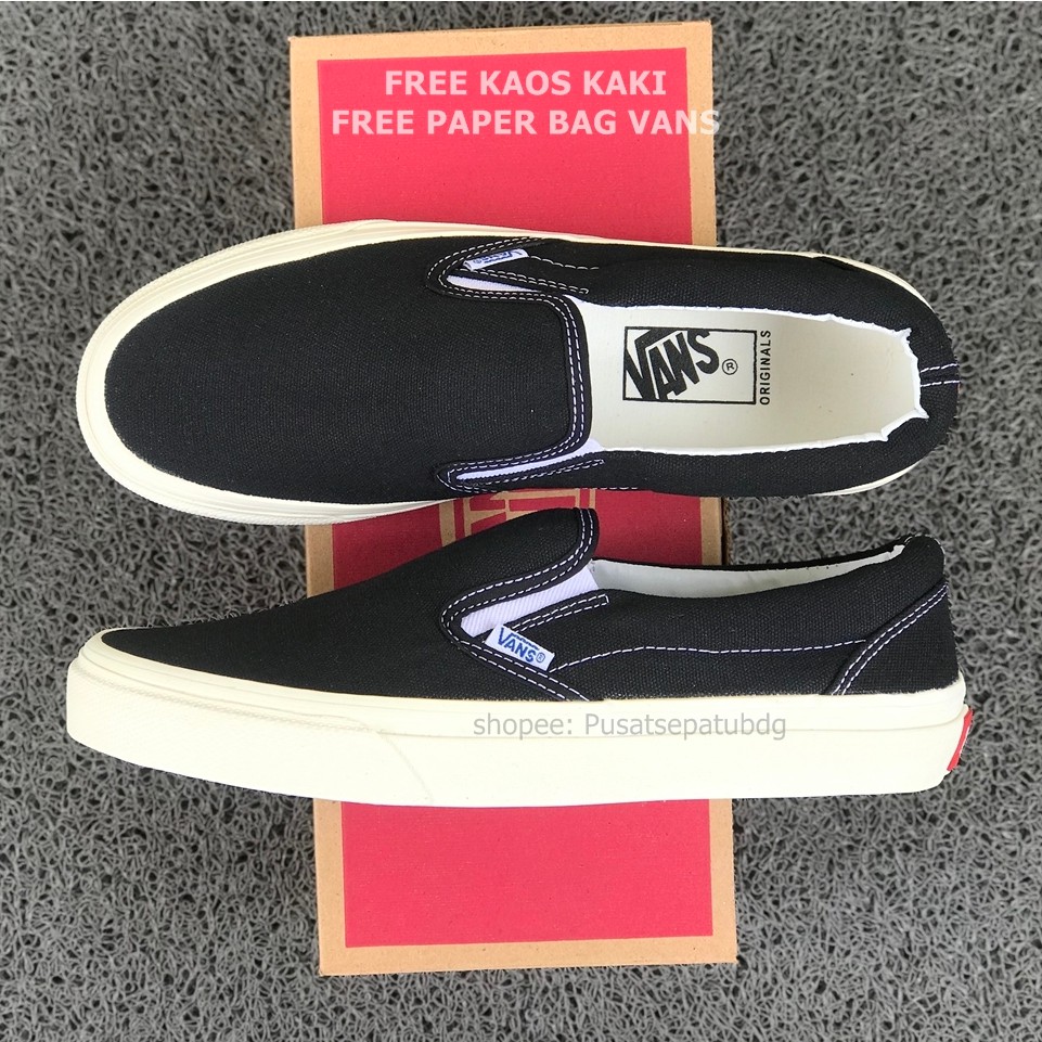 VANS SLIP ON OG BLACK WHITE DT