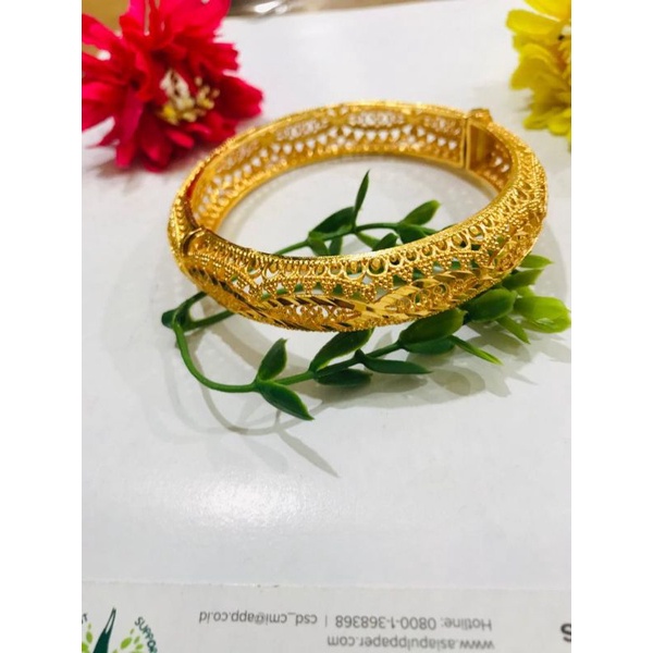 GELANG TANGAN WANITA BANGKOK BESAR LAPIS EMAS 24 K MOTIF DAN BENTUK NYA PILIHAN MEWAH ELEGAN