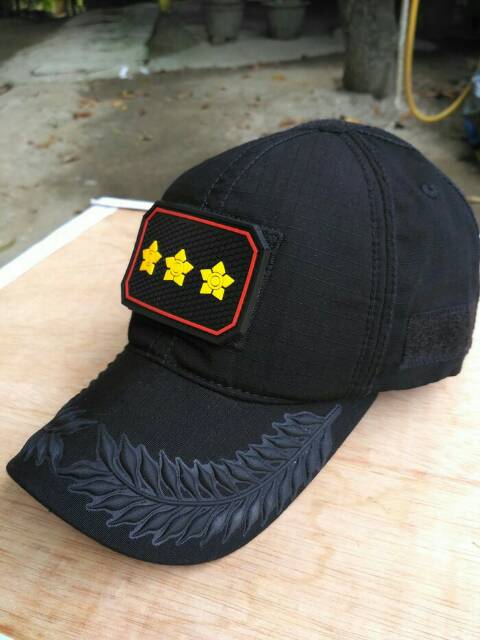 Topi pamen polri hitam / topi velcro tactical bdu