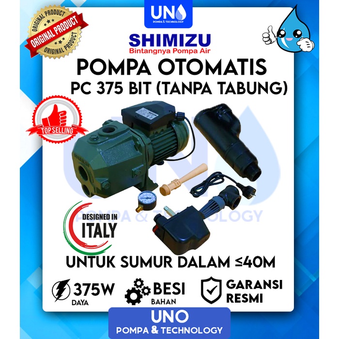 Pompa air Shimizu Jet Pump PC-375 BIT / PC 375 BIT / PC375 BIT (Tanpa tabung)