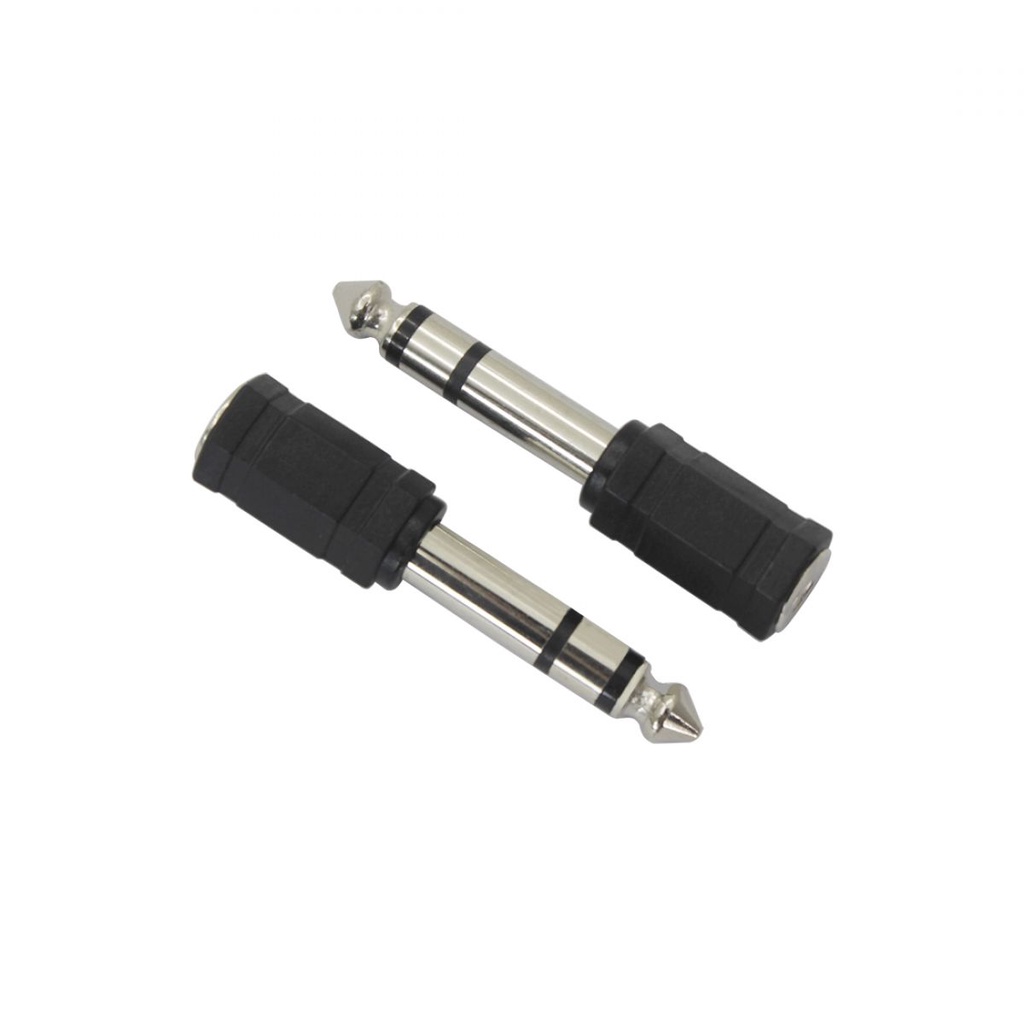 2pcs Adapter Amplifier Gitar 6.5mm Male Ke 3.5mm Female Warna Hitam